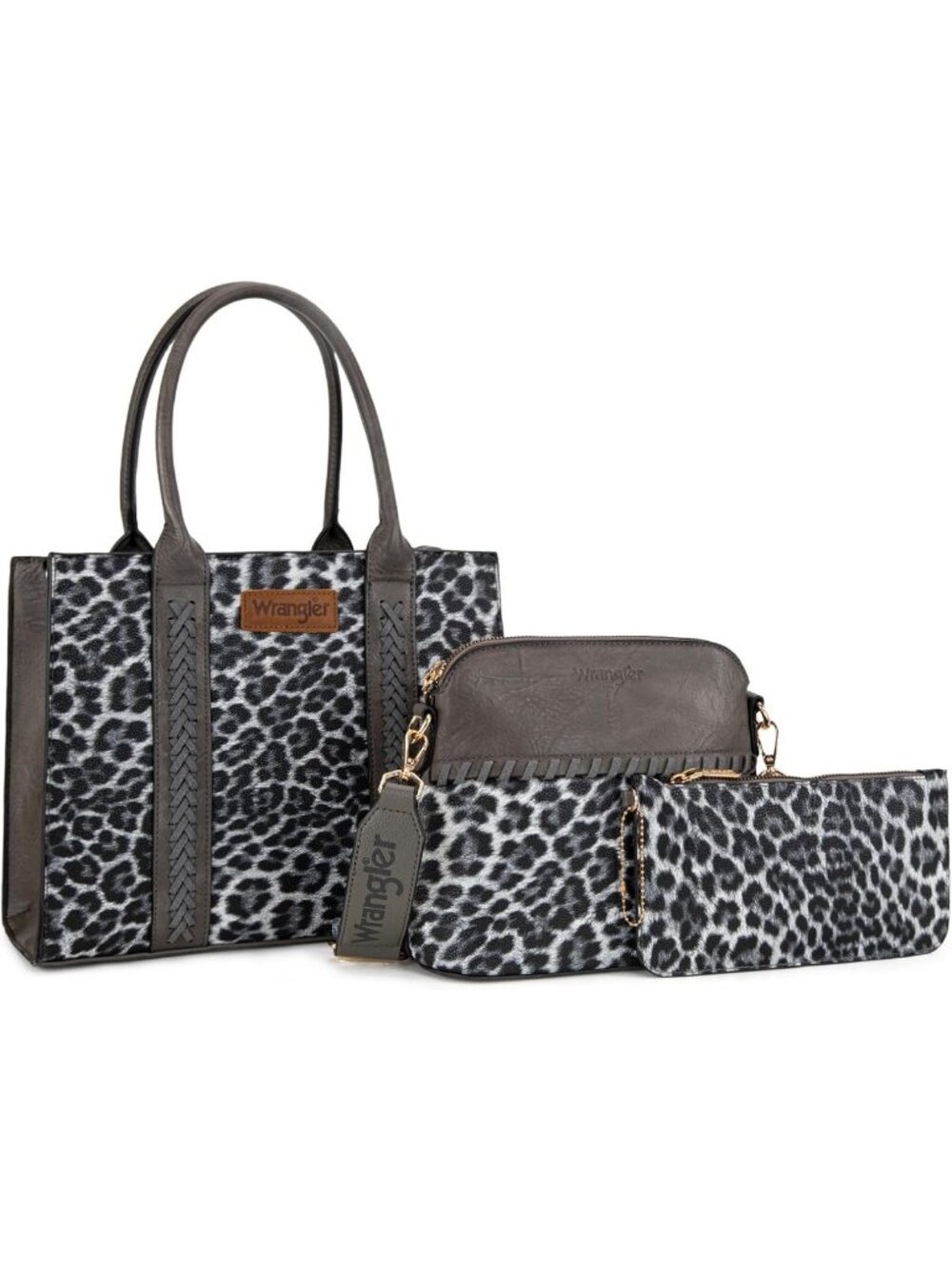 Stylish 3PC Women's Tote, Crossbody Handbag & Wallet Set with Guitar Strap